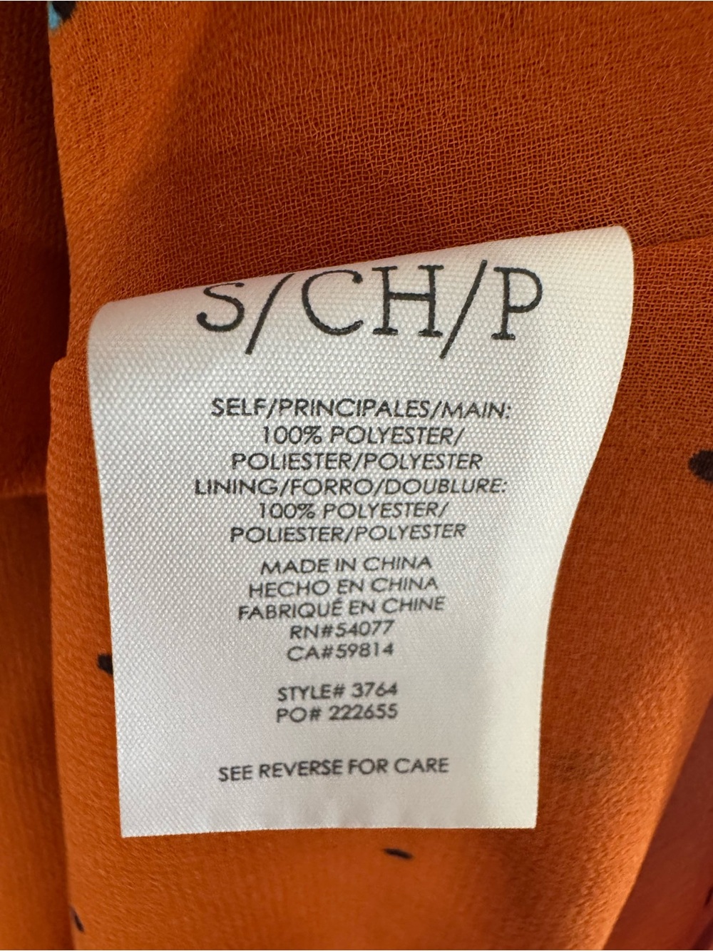 CAbi Sprinkle Top Orange Ruffle Neck Tie Front Chiffon Sleeveless Blouse - Small - Picture 11 of 11
